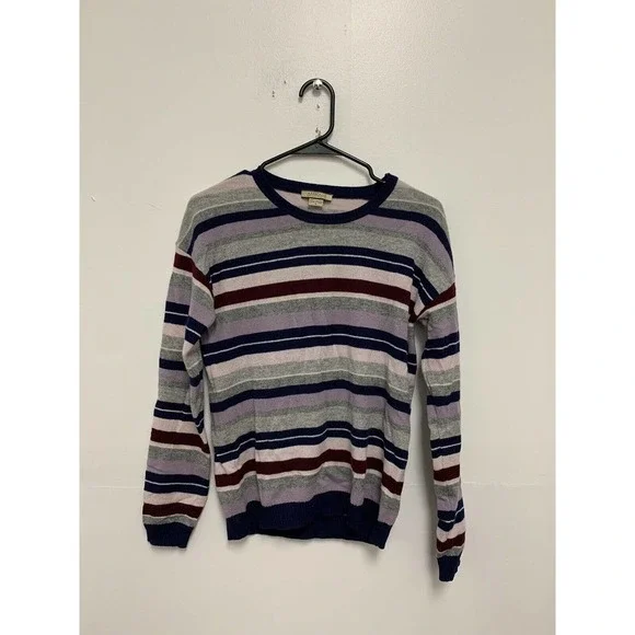 Amicale Cashmere Striped Multicolor Sweater Size Small
